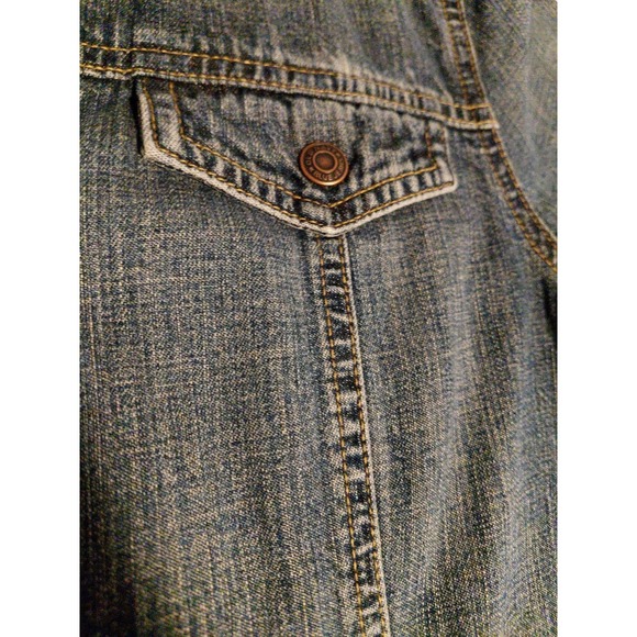 vintage Old Navy denim Dress Y2K fashion era short-sleeve denim shirt dress Sz 6 - Picture 9 of 15